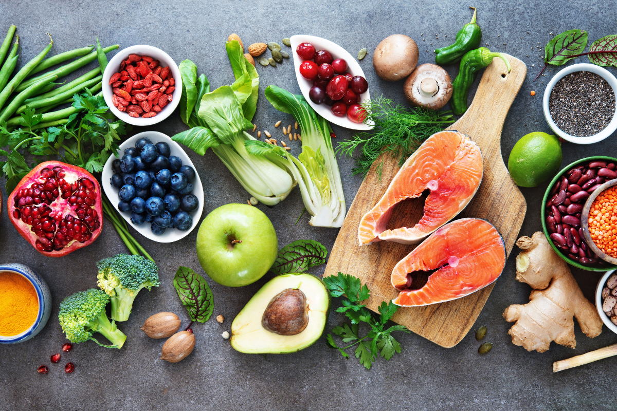 A selection of healthy food